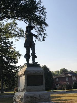 John Mason Statue on the Palisado Green--slated for removal in the near future