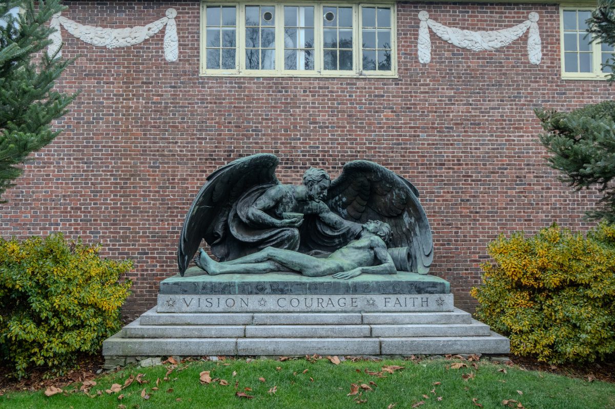 Victory of Mercy (1947), Outside of Longman Hall