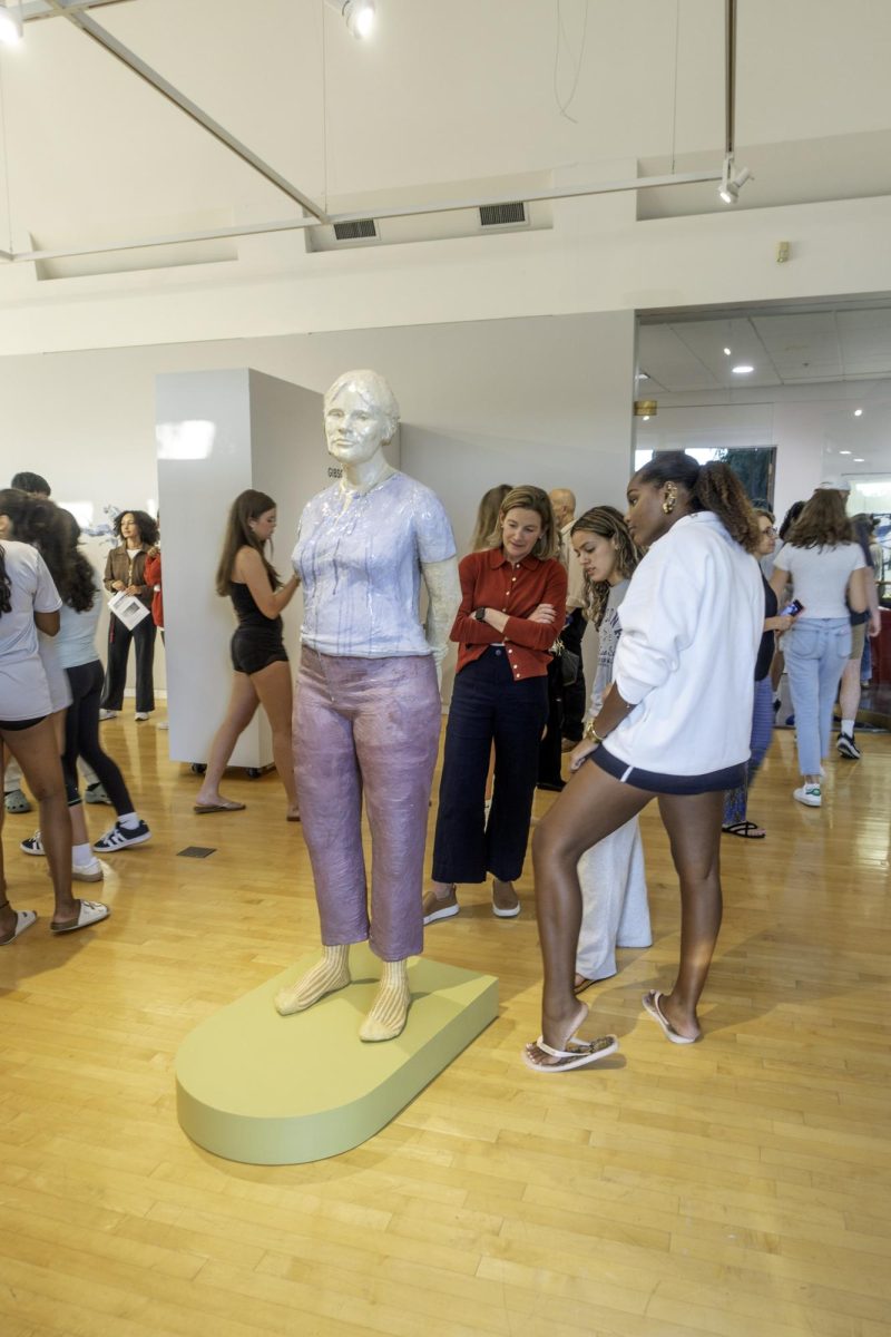 Students at the “Aerial Reverie” gallery opening.