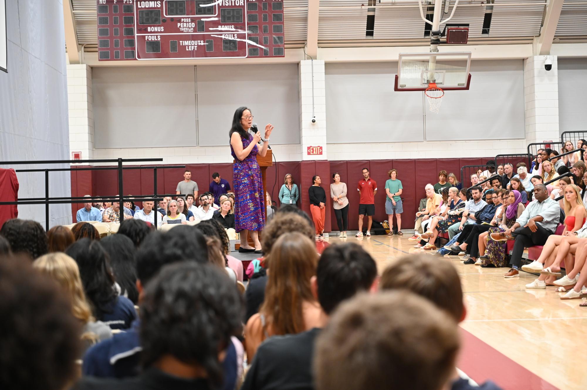 Convocation speaker Dr. Chen delivering her speech