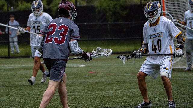 Brendan Mulderig '27 prepares to attack versus Choate in the 2025 Founders League Championship